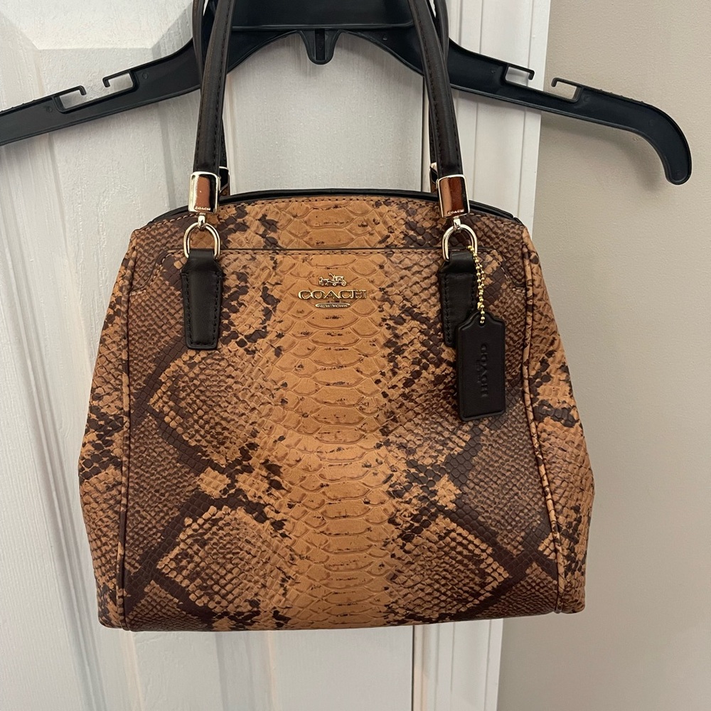 Coach Brown Satchel with Cork Accents